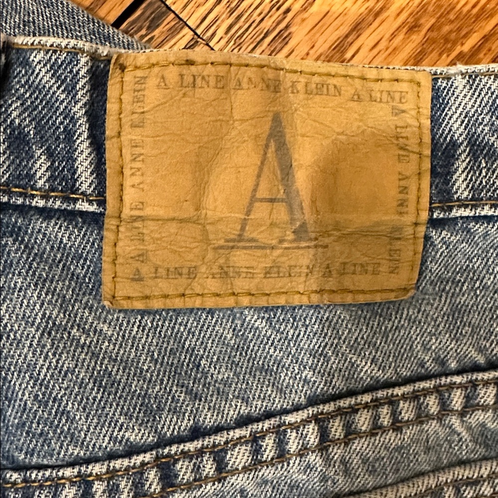 ANNE KLEIN A LINE WOMEN'S HIGH RISE 5-POCKET BLUE JEANS -VINTAGE & RARE👖SIZE 10 - Picture 3 of 9